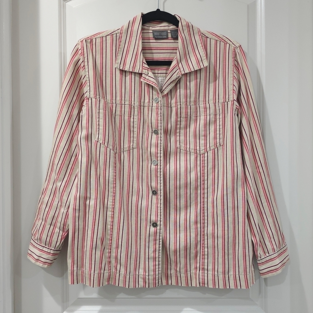 Striped Button-Up Shirt - Picture 2 of 14